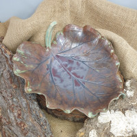 Rhubarb Leaf Bowl (Brown & Green)